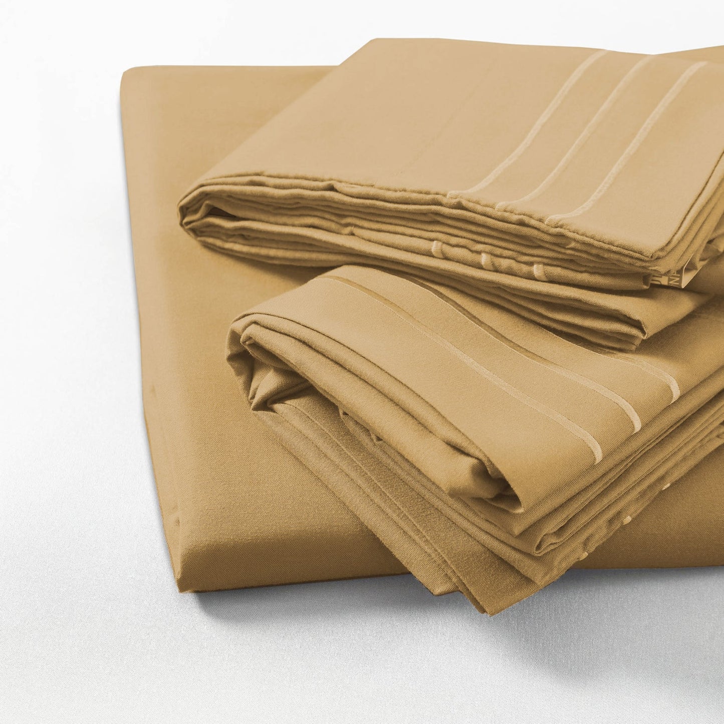 Plain Camel Brown Bed Sheet Set – Soft Breathable Microfiber Bedding Set with Pillowcases, Lightweight Wrinkle Resistant All Season Sheet Set for Everyday Comfort