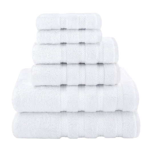 6 Piece 100% Cotton Turkish Bulk Bath Towels - Wholesale Premium Towel Sets - 10 Set Case Pack