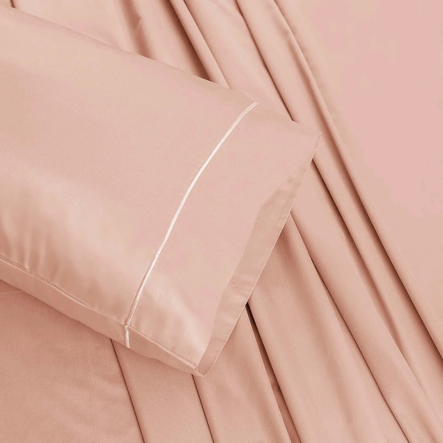 Burrata Stitch Cotton Sateen Sheet Set Soybean