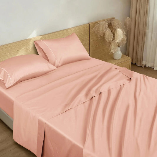 Burrata Stitch Cotton Sateen Sheet Set Soybean