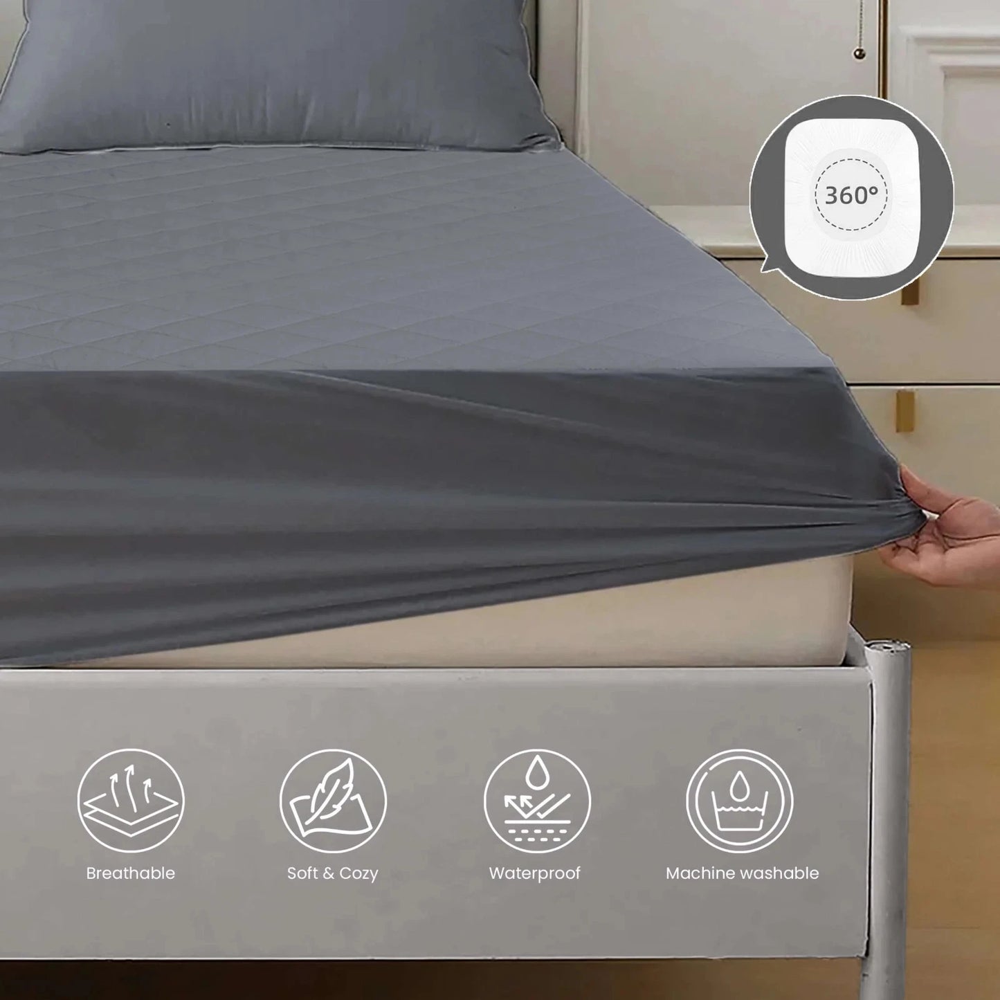 Waterproof Mattress Pad Deep Pocket – Quilted Soft Breathable Mattress Protector