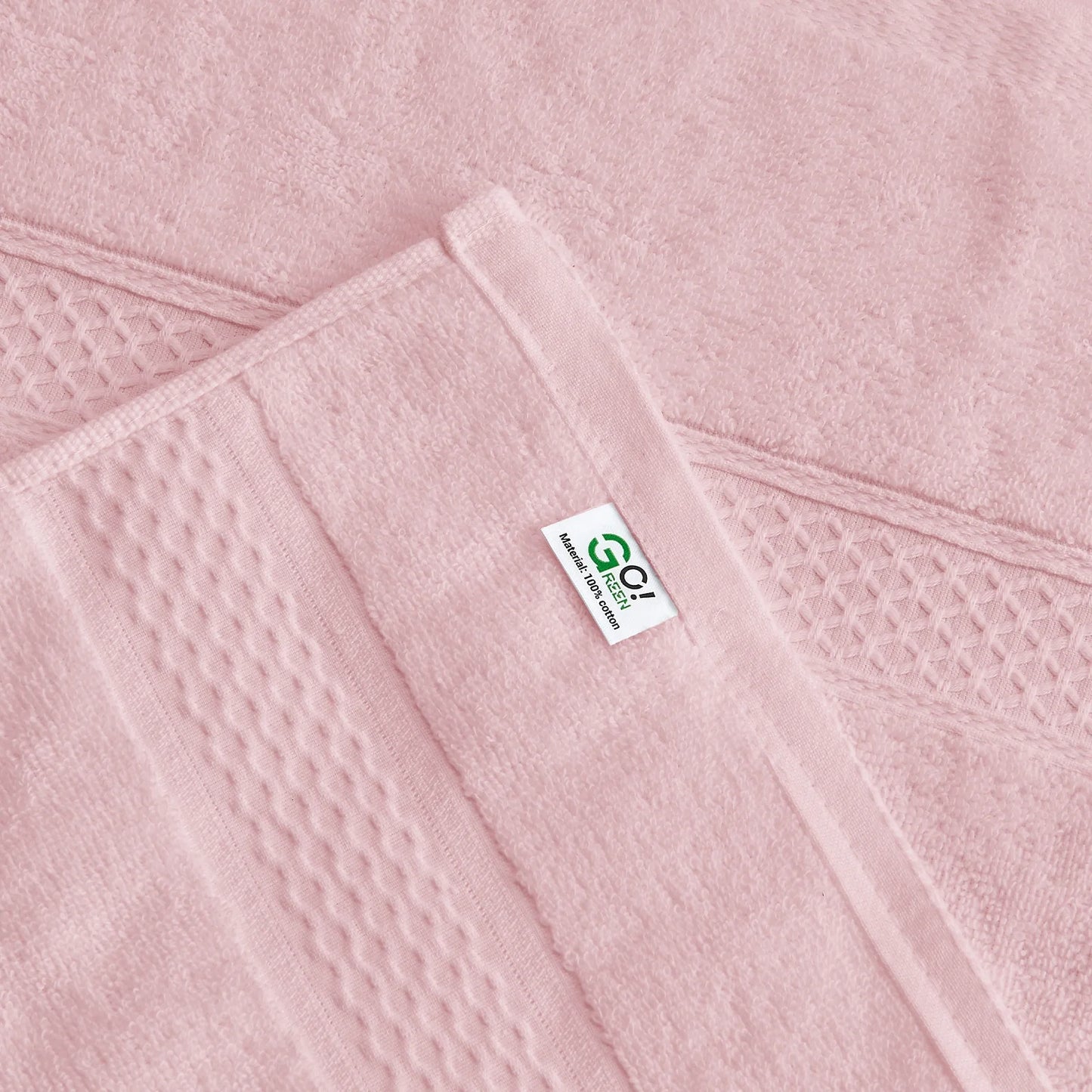 100% Cotton Bath Towel Sets of 6 Pieces, 2 Bath Towels 2 Hand Towels 2 Washcloths, Highly Absorbent Towels for Bathroom, Gym, Hotel (Blush Pink)