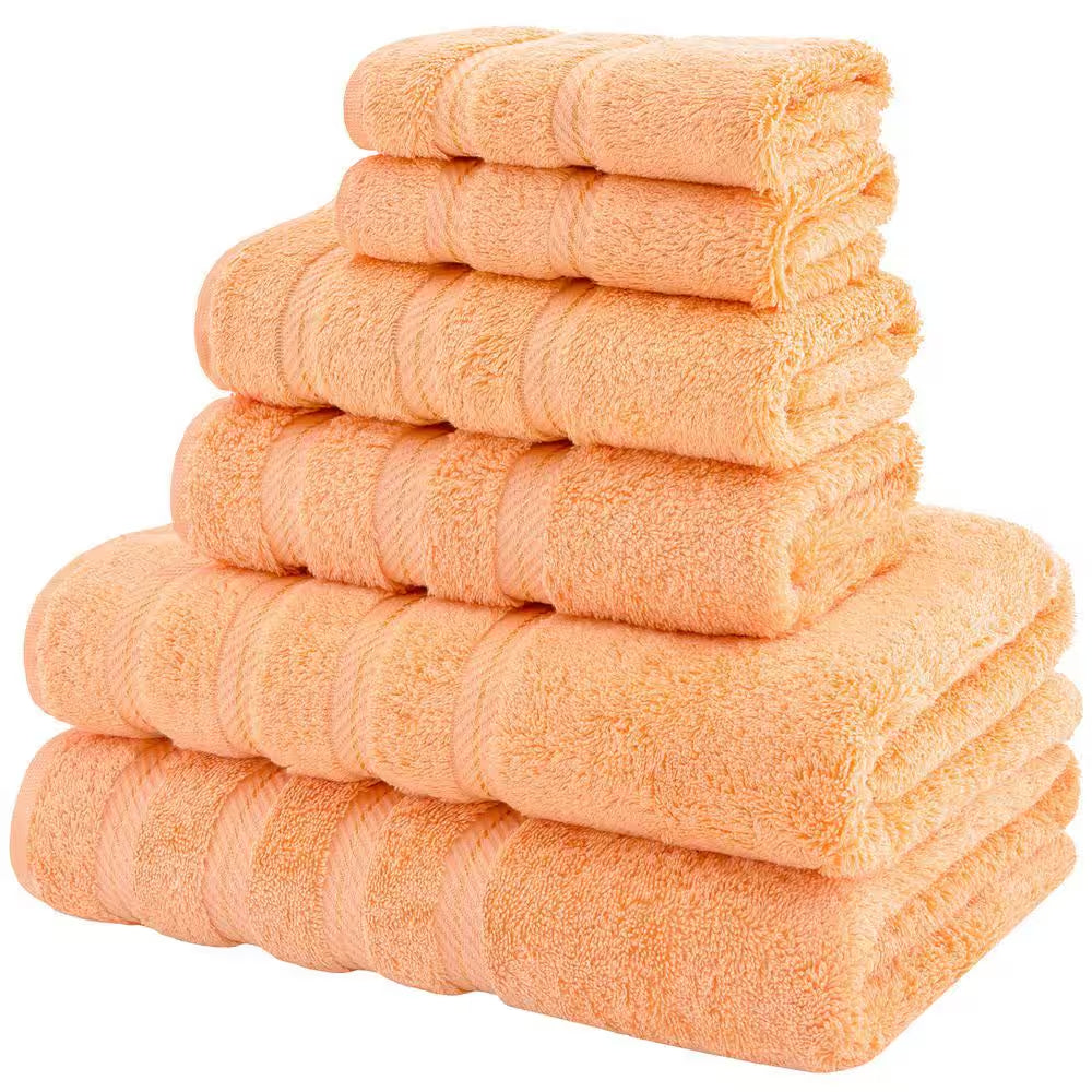 Malibu Peach 6-Piece Turkish Cotton Towel Set