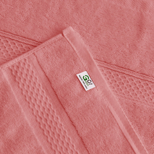 100% Cotton 4-Piece Bath Towel Set, Highly Absorbent Towels for Bathroom, Gym & Hotel, Soft & Durable, Pink Coral