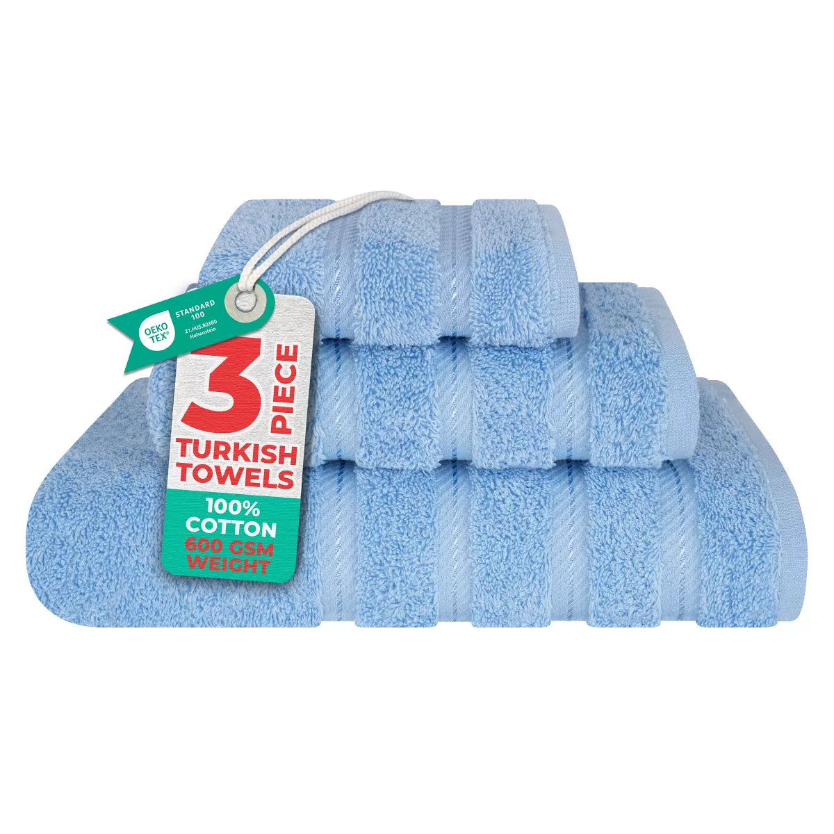 American Soft Linen Luxury Turkish 3 Piece Towel Set, 100% Cotton Soft Absorbent  Towels for room
