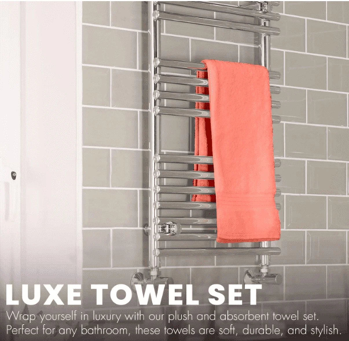 Pack of 6 Bath Towels 27 X 54 Inches, 100% Cotton, Larger & Lighter Weight, Quicker to Dry, Super Soft and Absorbent, Perfect for Bathroom (Multicolor, Pack of 6 (27''X54''))