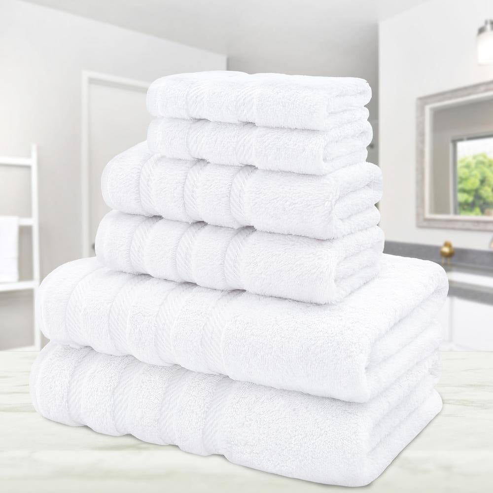 White 6-Piece Turkish Cotton Towel Set