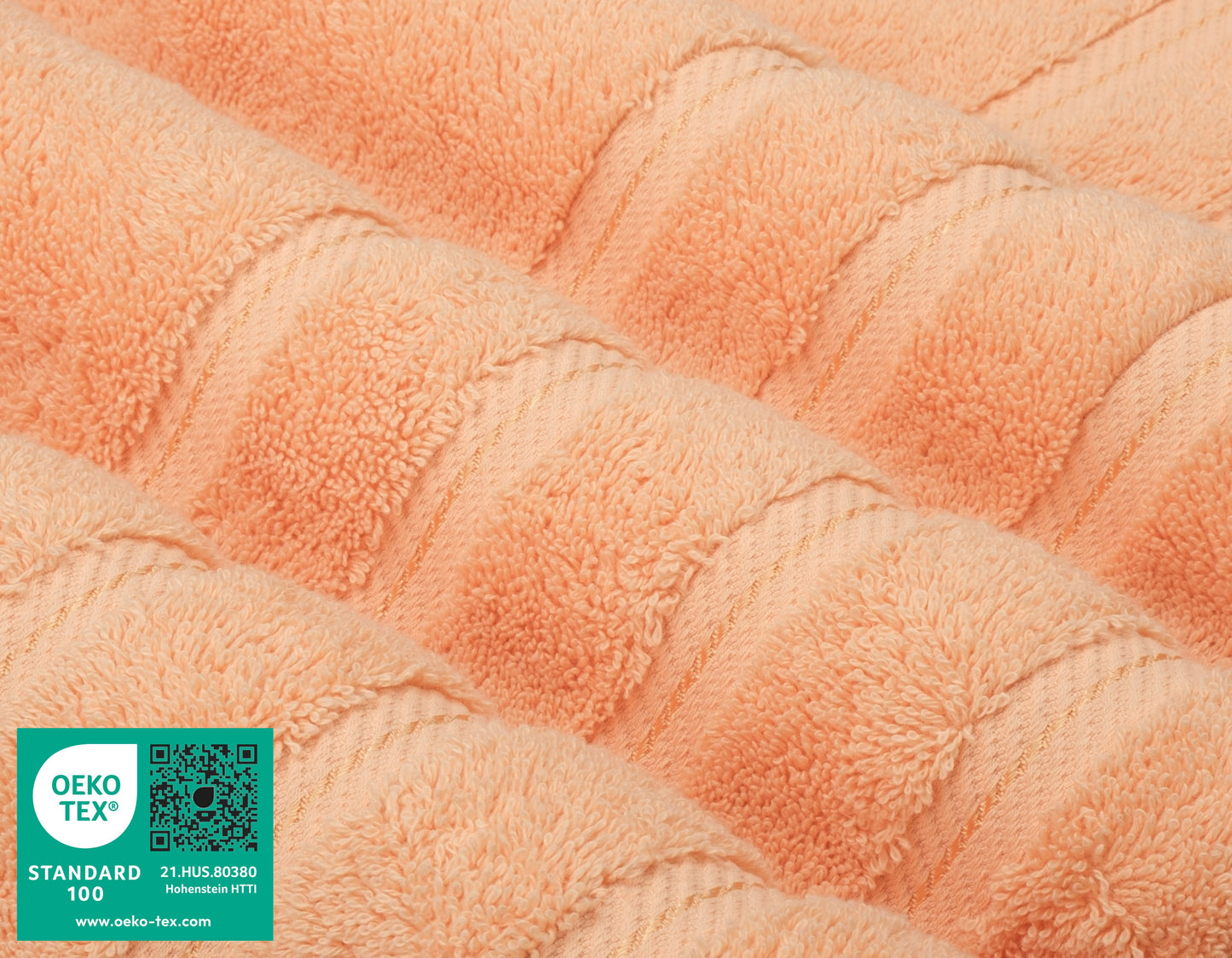 Luxury 4 Piece Bath Towel Set, 100% Cotton Turkish Bath Towels for Bathroom, Malibu Peach