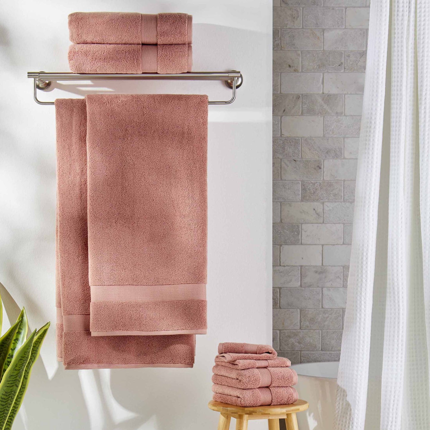 Signature Soft Solid Cotton Bath Towel – Old Rose | Ultra Absorbent, Plush & Luxury Feel