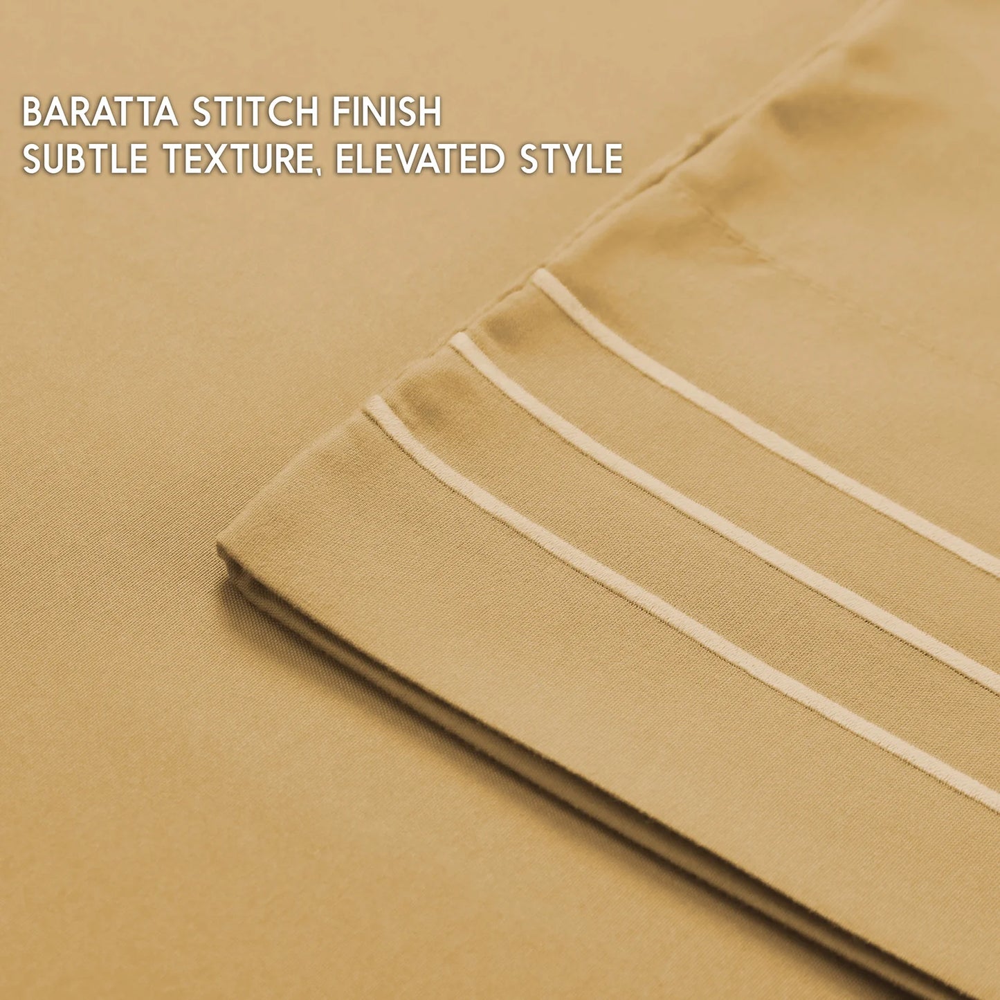 Plain Camel Brown Bed Sheet Set – Soft Breathable Microfiber Bedding Set with Pillowcases, Lightweight Wrinkle Resistant All Season Sheet Set for Everyday Comfort