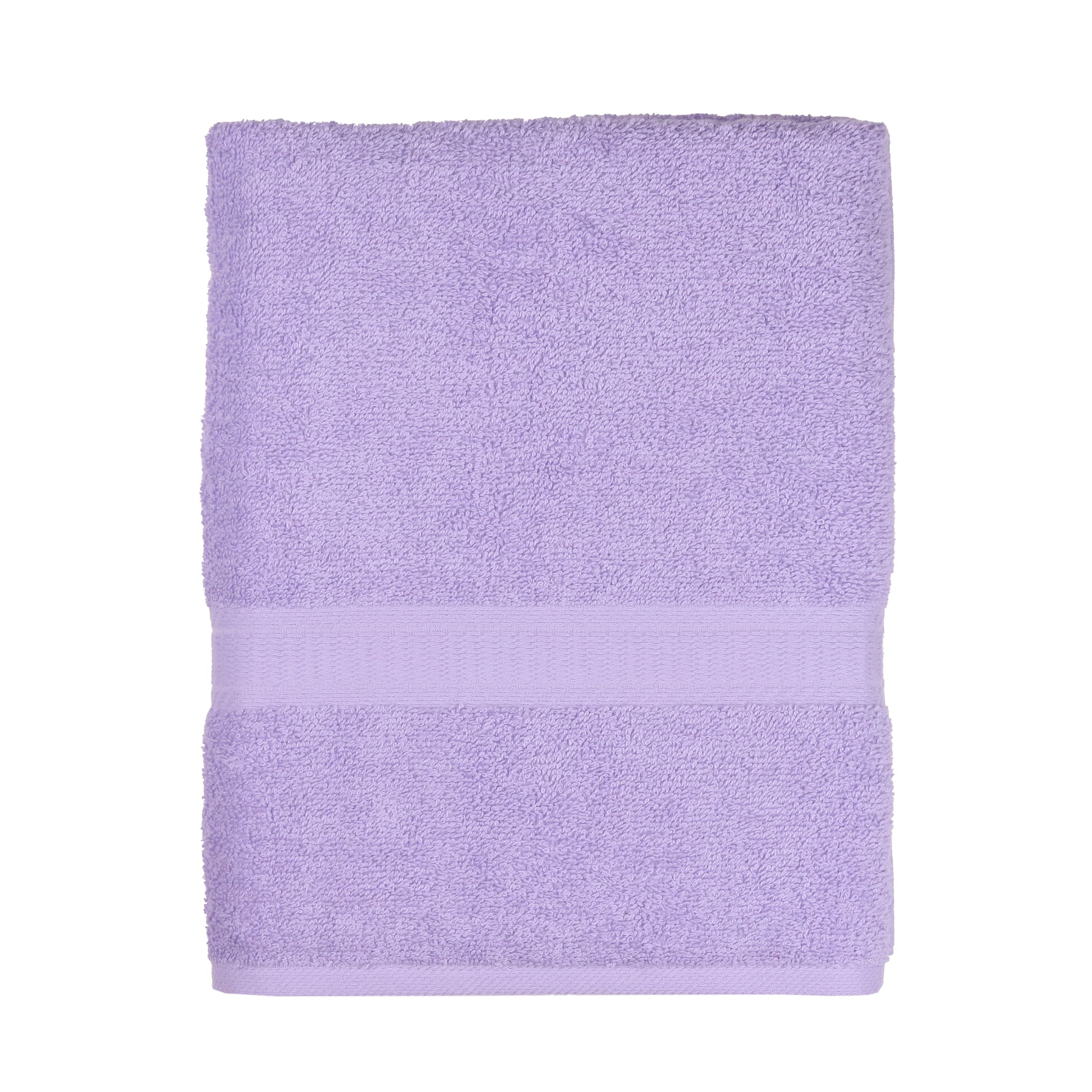 Basic Bath Towel, Soft 100% Cotton and Highly Absorbent Bath Towel, Purple