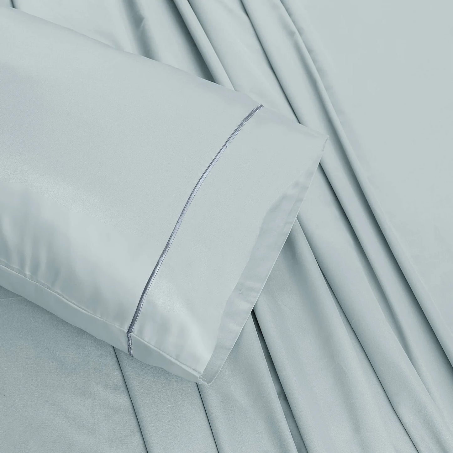Plain Air Blue Bed Sheet Set – Soft Breathable Microfiber Bedding Set with Pillowcases, Lightweight Wrinkle Resistant All Season Sheet Set for Everyday Comfort