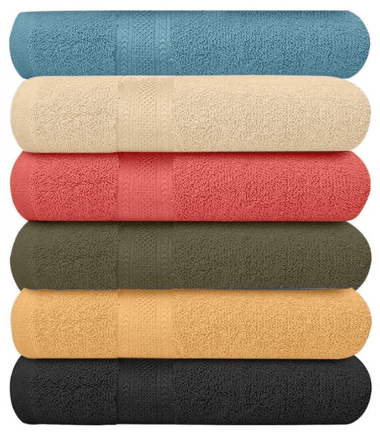 Pack of 6 Bath Towels 27 X 54 Inches, 100% Cotton, Larger & Lighter Weight, Quicker to Dry, Super Soft and Absorbent, Perfect for Bathroom (Multicolor, Pack of 6 (27''X54''))