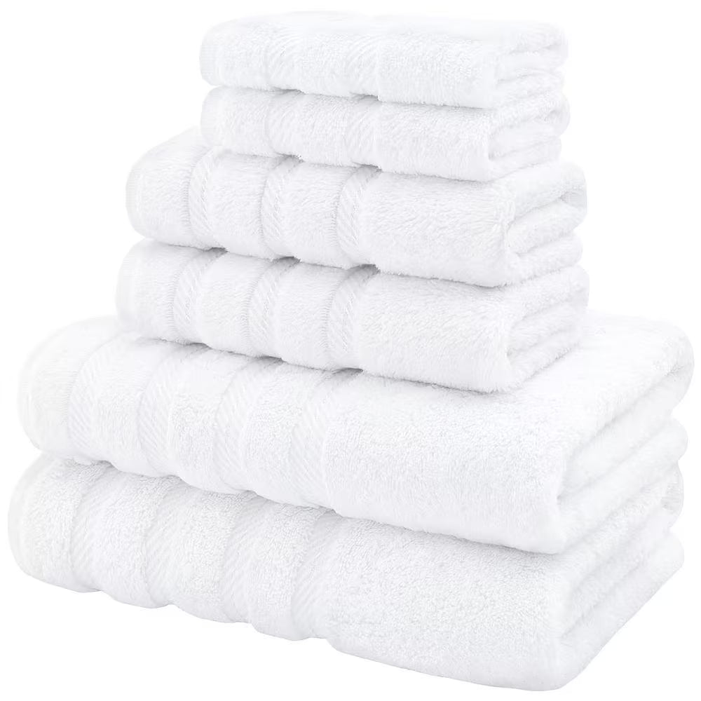 White 6-Piece Turkish Cotton Towel Set