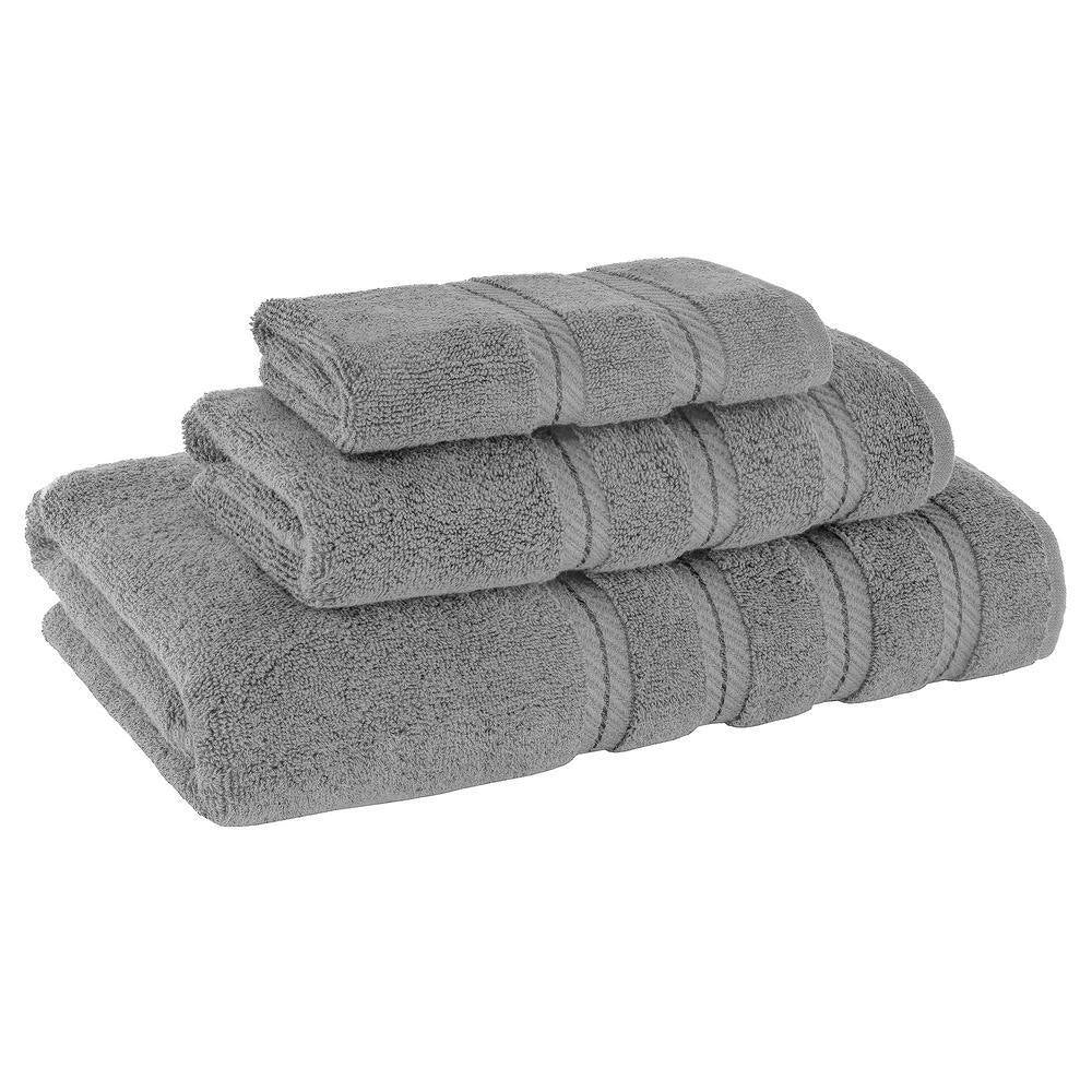 Bath Towel Set 100% Turkish Cotton 3 Piece Towels for Bathroom- Rockridge Gray