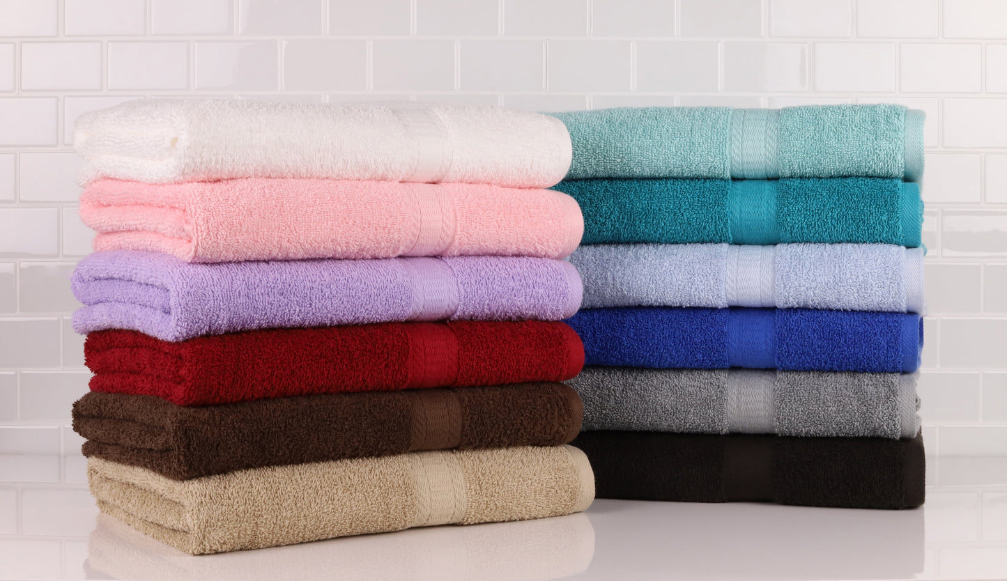 Basic Bath Towel, Soft 100% Cotton and Highly Absorbent Bath Towel, Purple