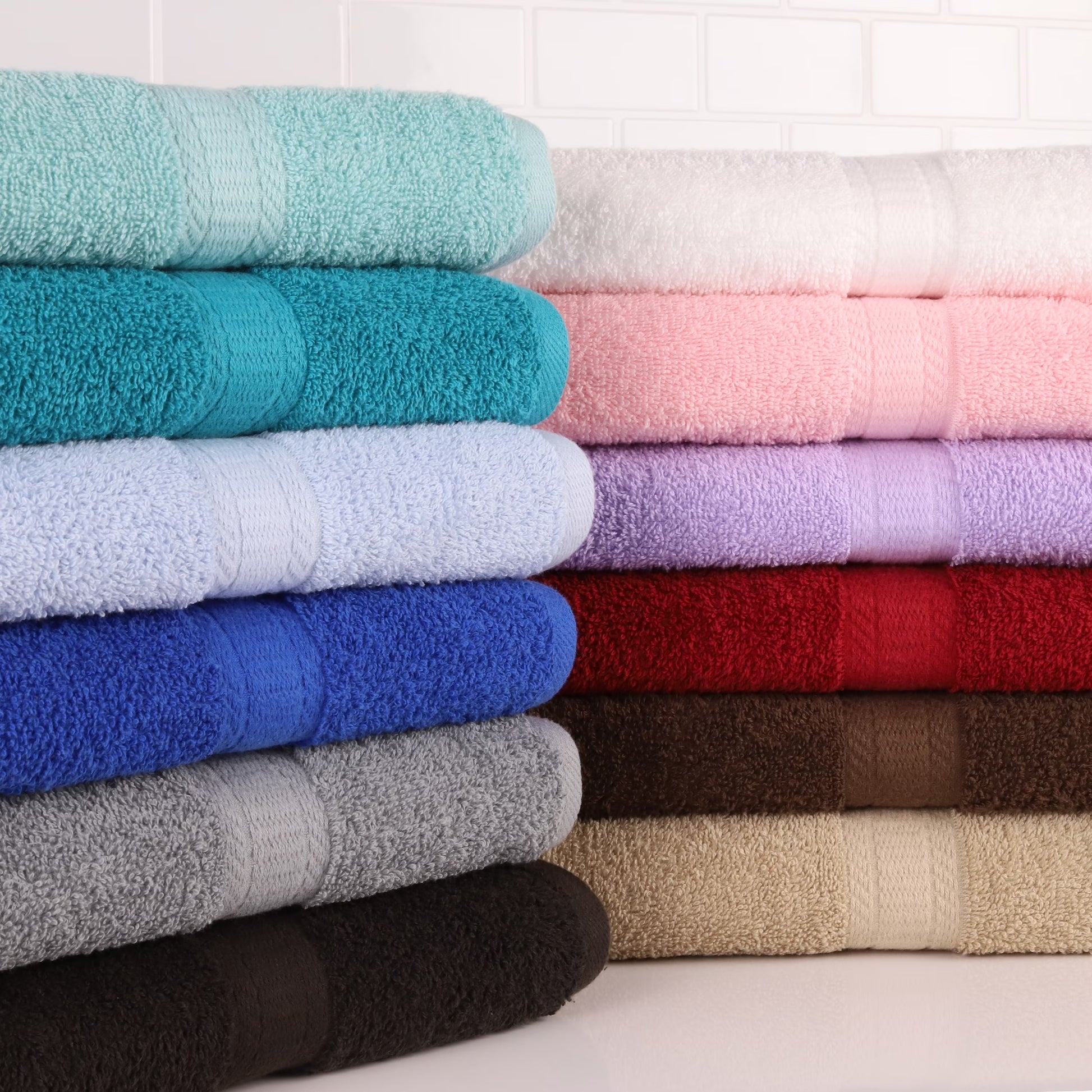 Basic Bath Towel, Soft 100% Cotton and Highly Absorbent Bath Towel, Purple