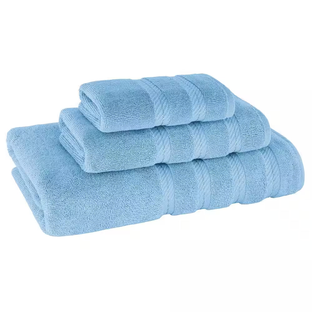 Bath Towel Set 100% Turkish Cotton 3 Piece Towels for Bathroom- Sky Blue