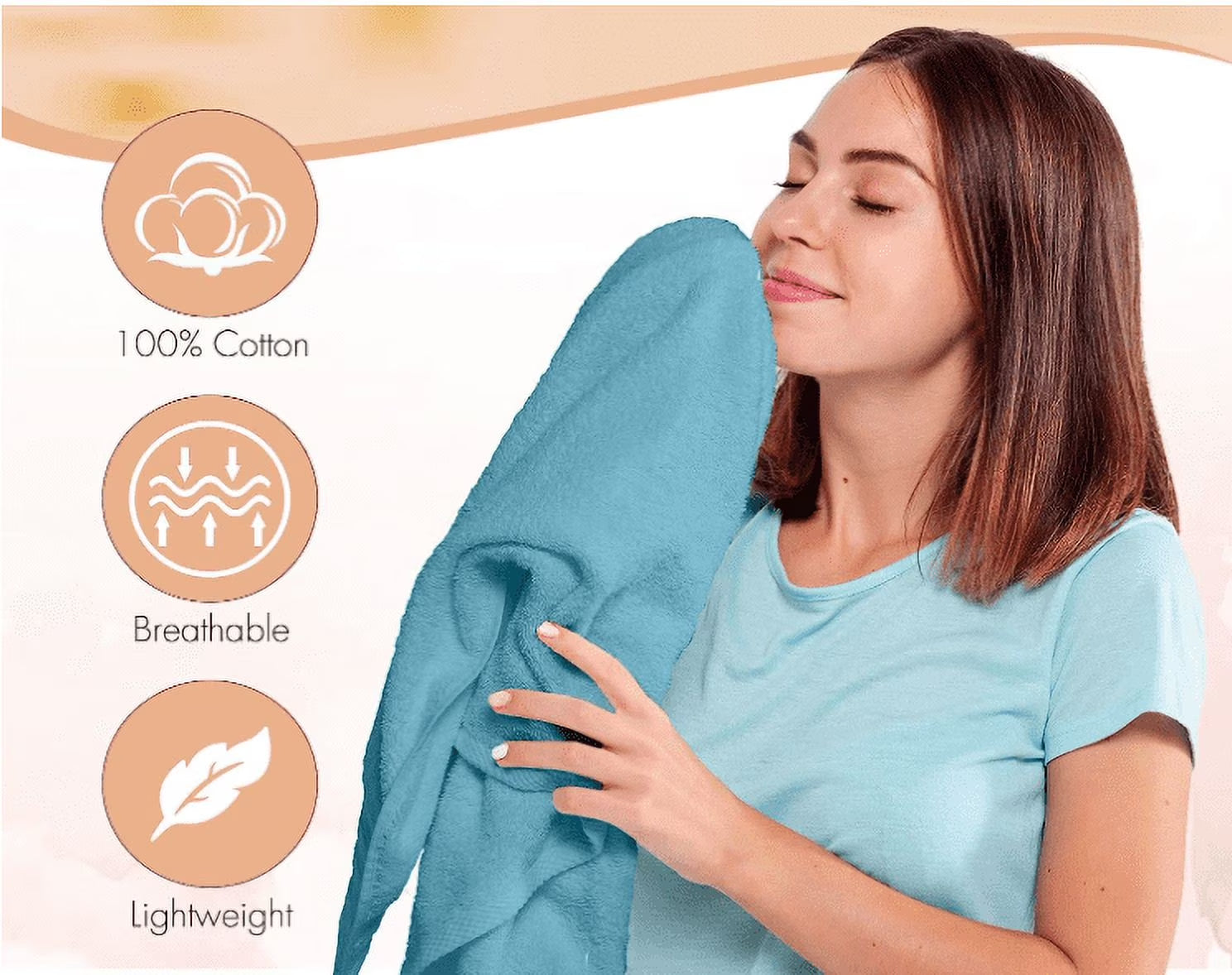 Pack of 6 Bath Towels 27 X 54 Inches, 100% Cotton, Larger & Lighter Weight, Quicker to Dry, Super Soft and Absorbent, Perfect for Bathroom (Multicolor, Pack of 6 (27''X54''))