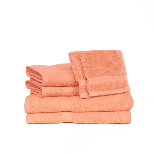 Luxury 4 Piece Bath Towel Set, 100% Cotton Turkish Bath Towels for Bathroom, Malibu Peach