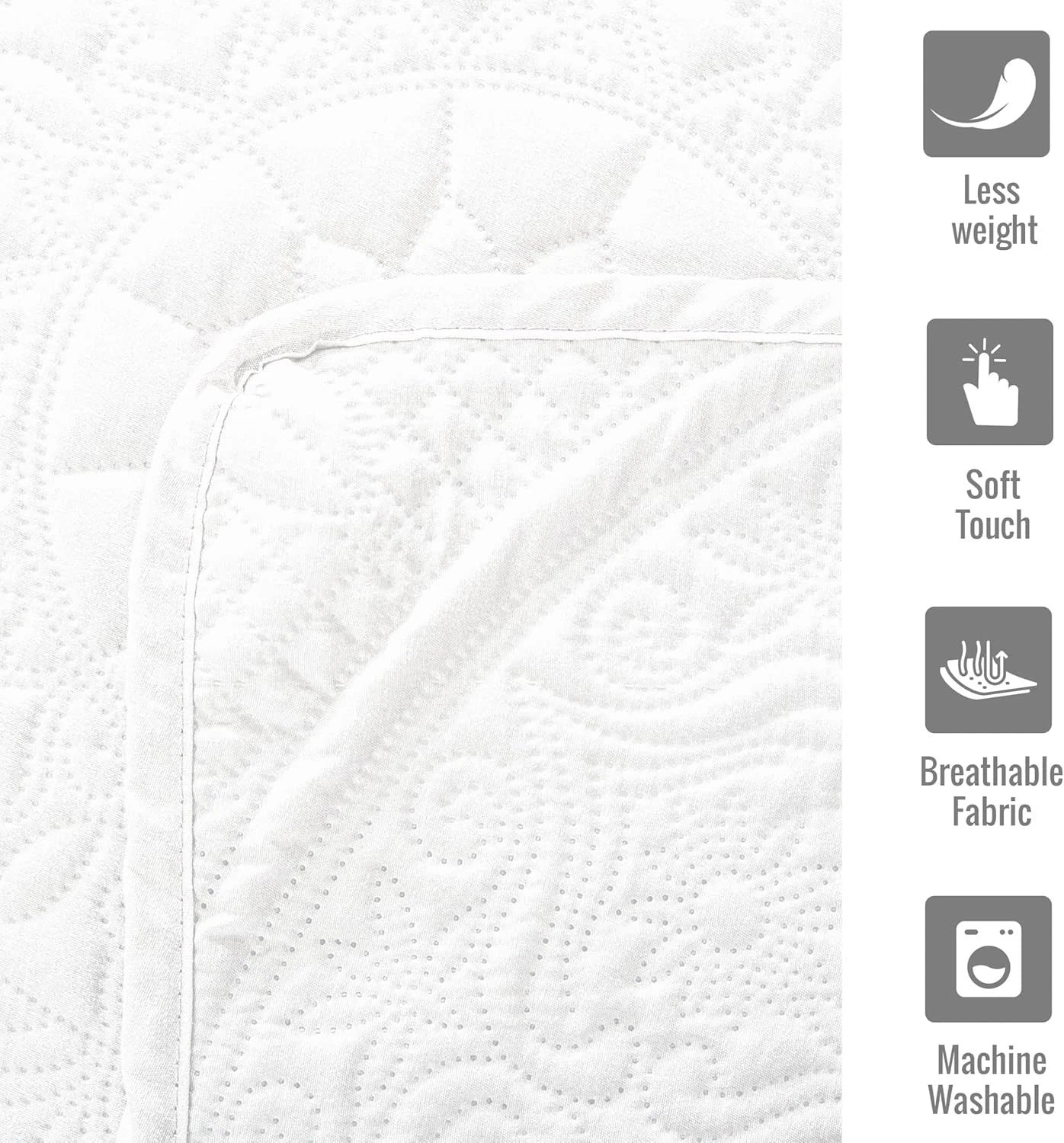 Twin Size Summer Bedspread - Modern Style Coin Pattern Soft Ultrasonic Coverlet Quilts Bedding Set for All Season, 2 Piece (1 Quilt, 1 Pillow Sham)