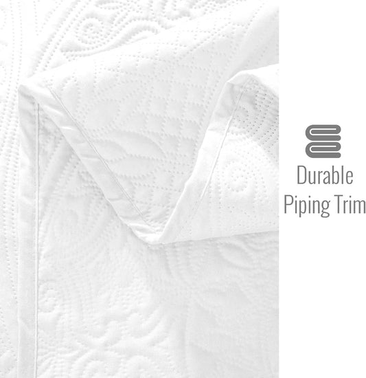 Twin Size Summer Bedspread - Modern Style Coin Pattern Soft Ultrasonic Coverlet Quilts Bedding Set for All Season, 2 Piece (1 Quilt, 1 Pillow Sham)