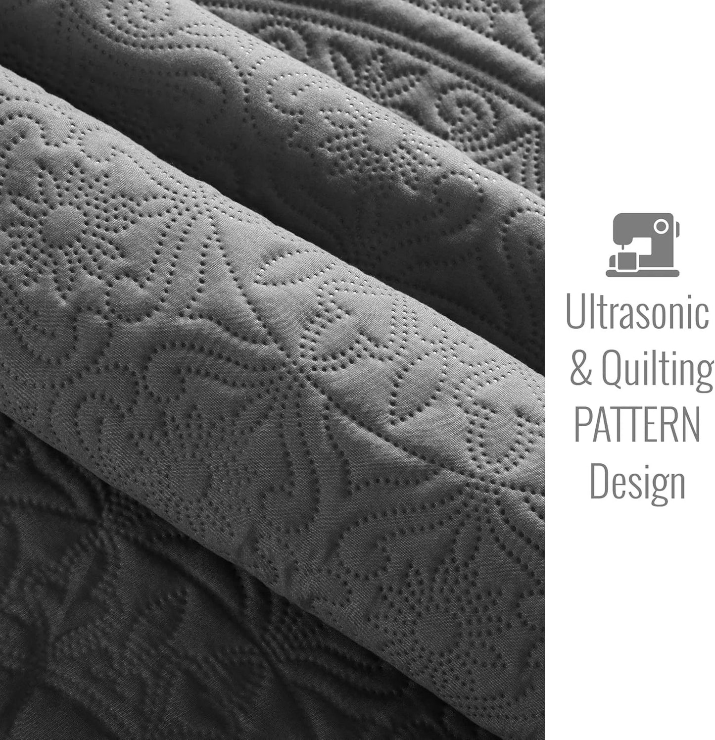 Twin Size Summer Bedspread - Modern Style Coin Pattern Soft Ultrasonic Coverlet Quilts Bedding Set for All Season, 2 Piece (1 Quilt, 1 Pillow Sham)
