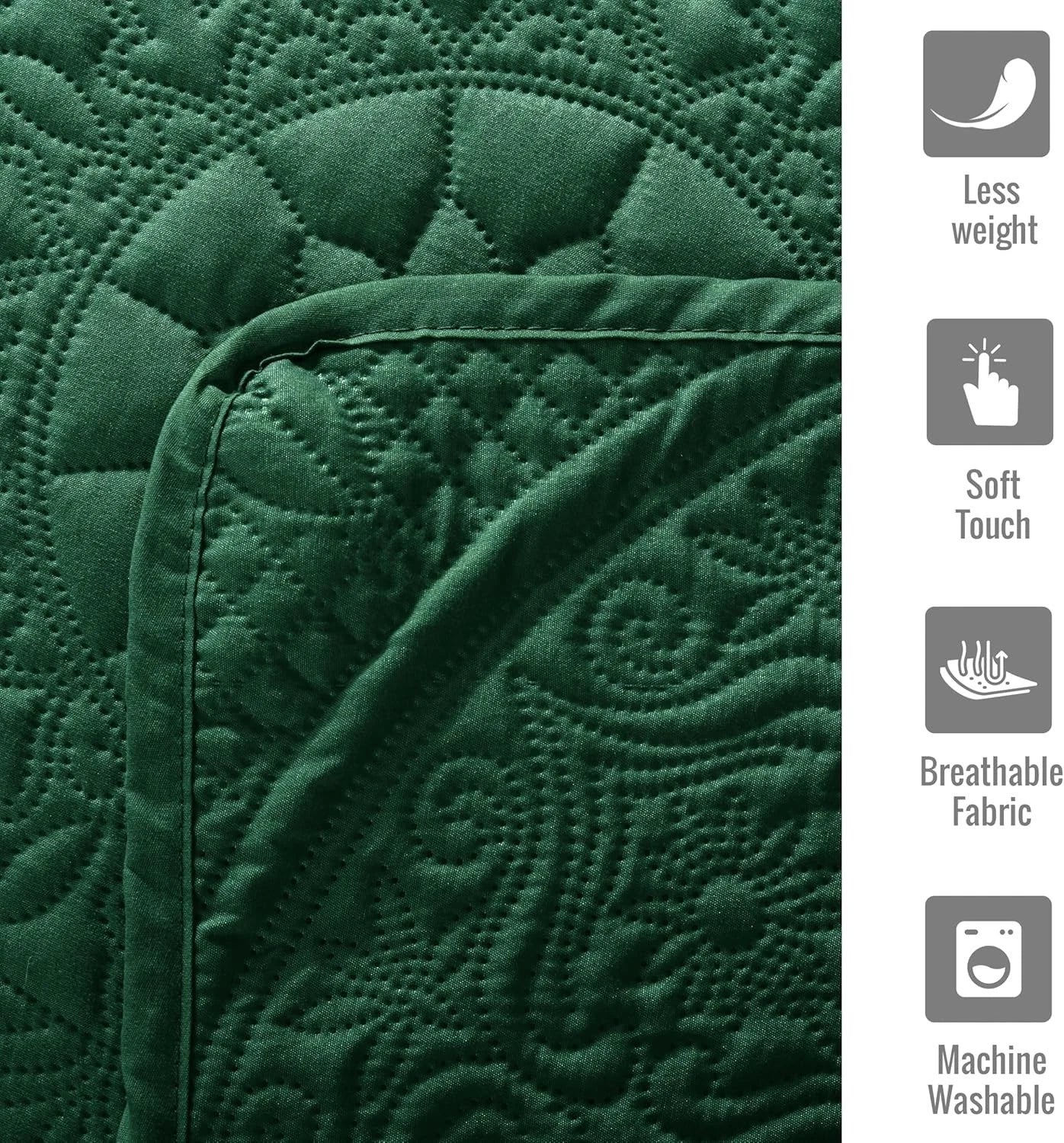Twin Size Summer Bedspread - Modern Style Coin Pattern Soft Ultrasonic Coverlet Quilts Bedding Set for All Season, 2 Piece (1 Quilt, 1 Pillow Sham)