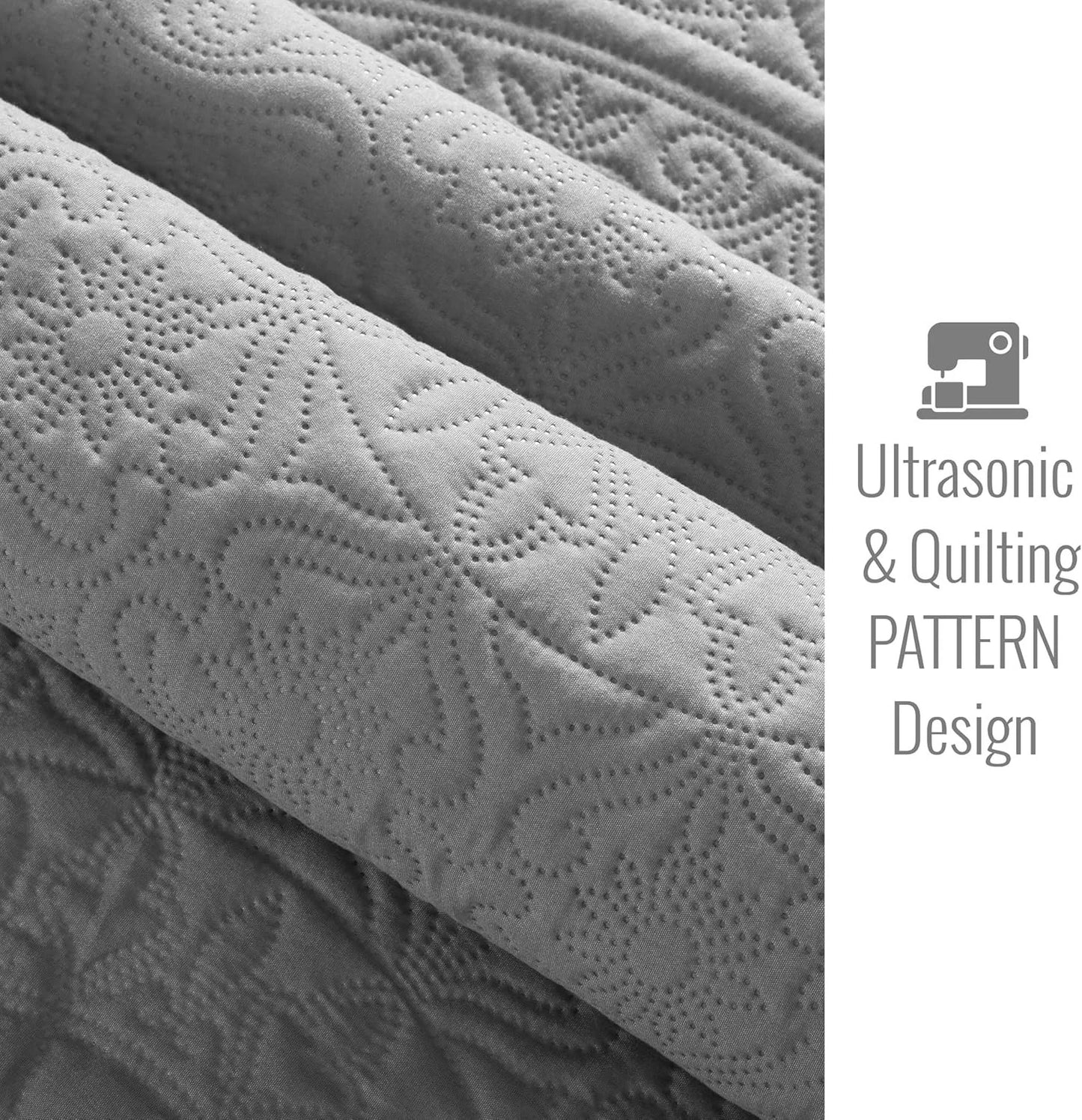 Twin Size Summer Bedspread - Modern Style Coin Pattern Soft Ultrasonic Coverlet Quilts Bedding Set for All Season, 2 Piece (1 Quilt, 1 Pillow Sham)