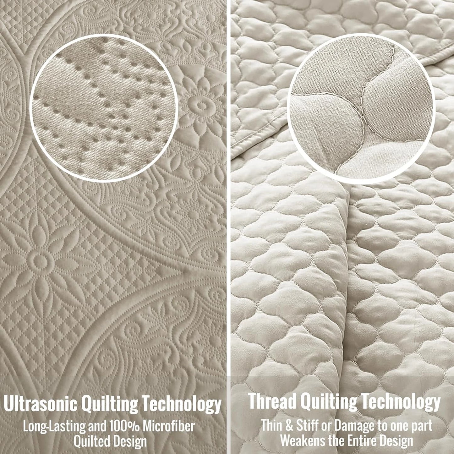 Twin Size Summer Bedspread - Modern Style Coin Pattern Soft Ultrasonic Coverlet Quilts Bedding Set for All Season, 2 Piece (1 Quilt, 1 Pillow Sham)