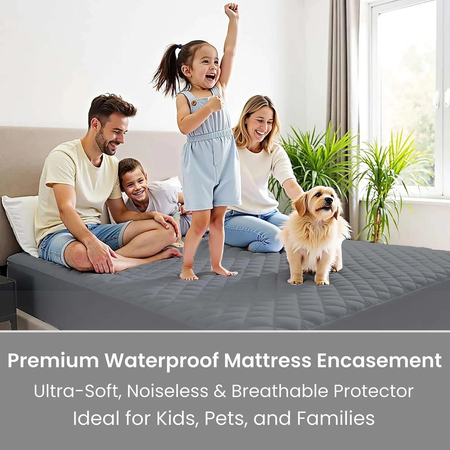 Waterproof Mattress Pad Deep Pocket – Quilted Soft Breathable Mattress Protector