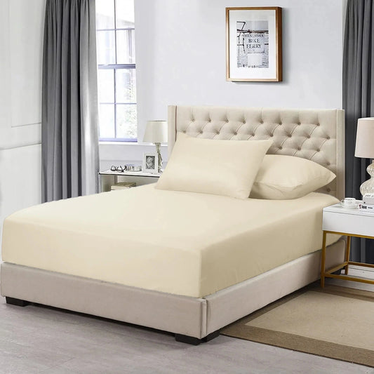 Premium Quality Elastic Fitted Bed Sheet – Soft Breathable Mattress Cover