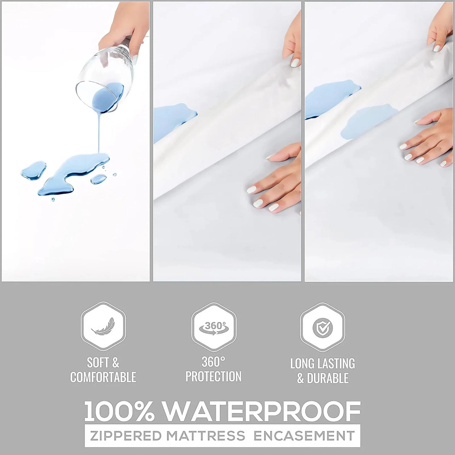 Waterproof Zippered Mattress Encasement Bed Bug Proof